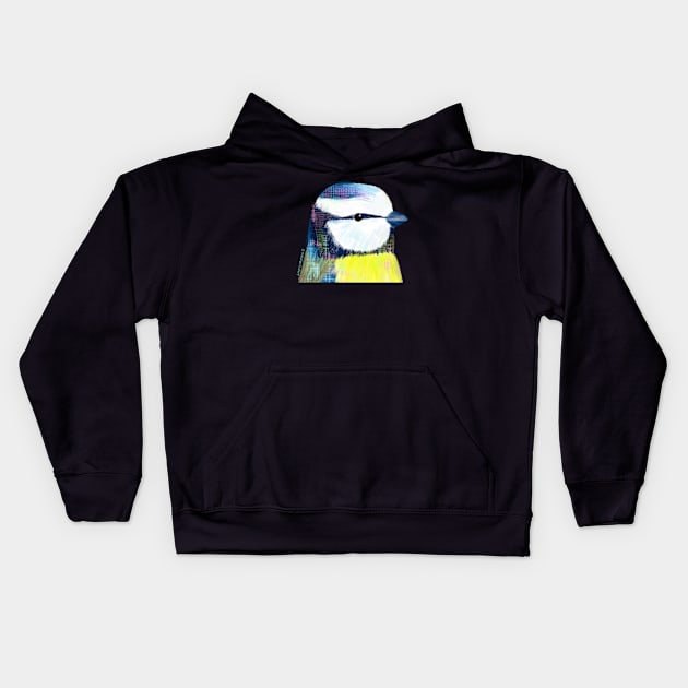 Blue Tit Bird Kids Hoodie by julianamotzko